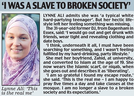 Lynee Ali has admittedd that she was a slave to broken society before she converted to Islam