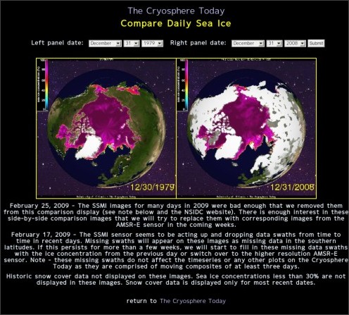 Daily Arctic Sea Ice Maps http://igloo.atmos.uiuc.edu/cgi-bin/test/print.sh?fm=12&fd=31&fy=1979&sm=12&sd=31&sy=2008